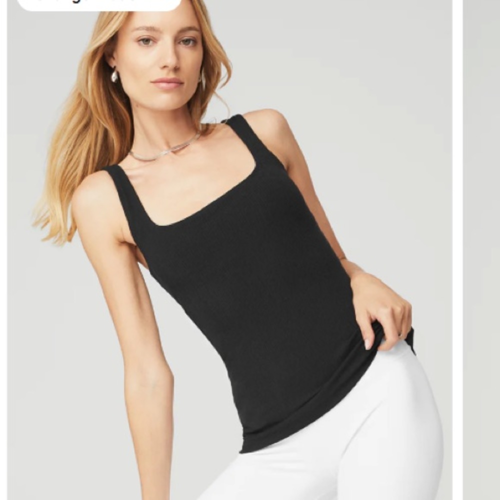 ALO ribbed minimalist tank medium black
